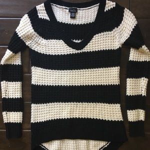 black and white striped sweater